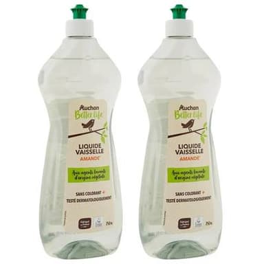 Auchan Better Life Liquide vaisselle amande, Lot de 2x750ml