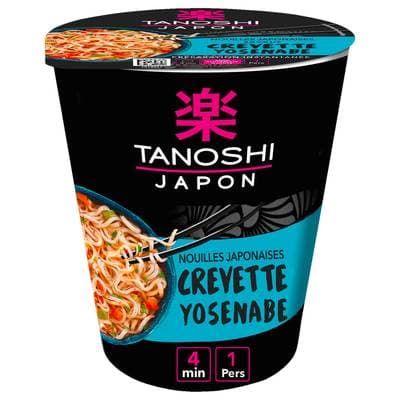 Tanoshi - Japon Nouilles Saveur Crevettes Yosenabe en cup, 65g