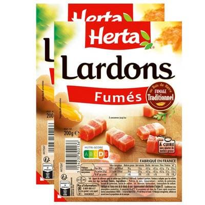 Herta Lardons Fumés, Lot de 2x200g