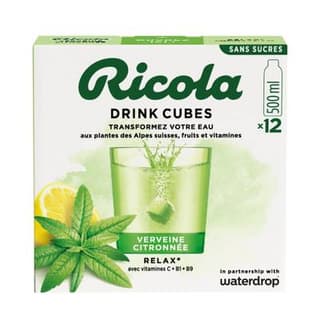 Ricola Cubes d'hydratation saveur verveine citronnée - 12 cubes, 26,4g