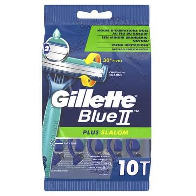 Gillette Rasoirs jetables Blue2 Plus Slalom, 10 rasoirs