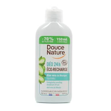 Douce Nature Déo 24H aloe vera Cosmébio Eco-Recharge, 150ML