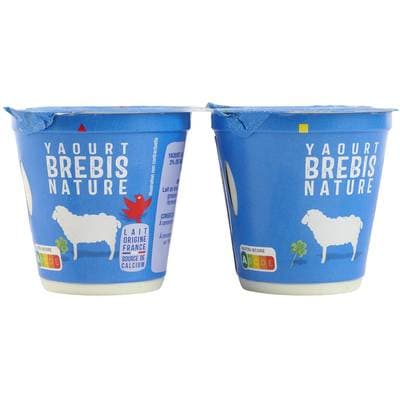 Auchan Yaourt nature au lait de brebis, 4x115g