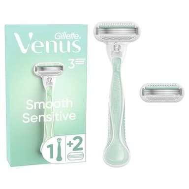 Gillette Venus Rasoir et Lames Smooth Sensitive, 1 rasoir et 2 lames