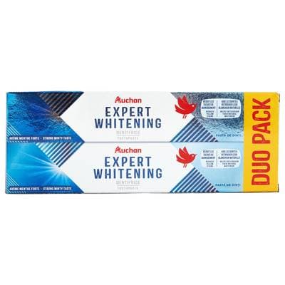Auchan Dentifrice expert blancheur intense, 2x75ml