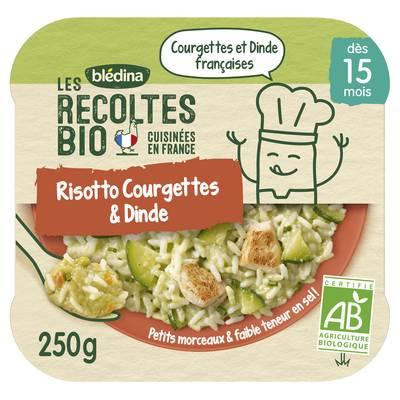 Blédina - Les Récoltes Bio - RIsotto Courgettes Dinde Bio Assiette Bébé dès 15 mois