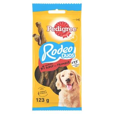 Pedigree Rodeo Duos Bœuf Fromage - Récompense pour chien adulte x7, 123g