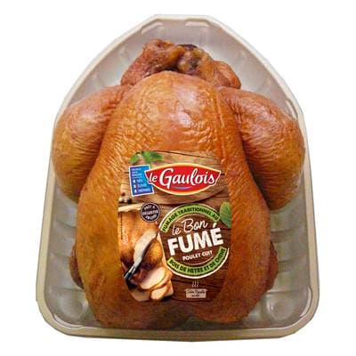 Le Gaulois Poulet Cuit Entier Fumé au Bois de Hêtre, 1kg