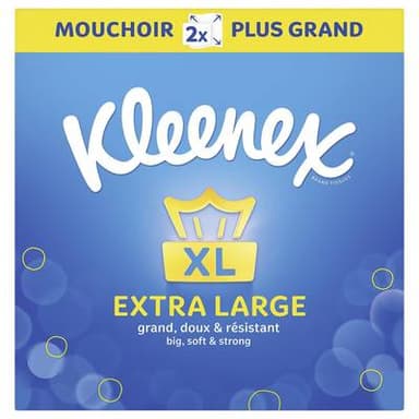 Kleenex Mouchoirs Extra Large Doux Et Resistant, 1 boîte