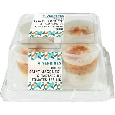 Mix Buffet Verrines Noix de St-Jacques Tartare et Tomate Basilic, 4x40g