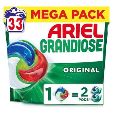 Ariel Lessive Capsules Grandiose Original Mega Pack, 33 capsules