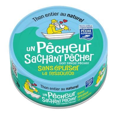Un Pêcheur Sachant Pêcher Thon Entier au Naturel en conserve, 185g