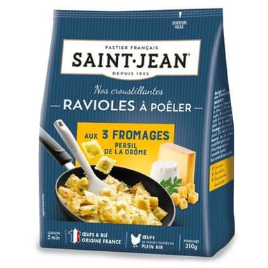 Saint Jean Ravioles à Poêler aux 3 Fromages, 310g