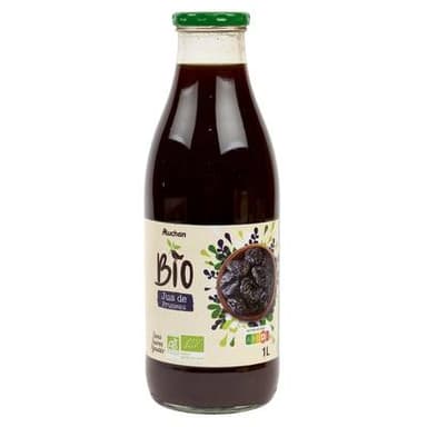 Auchan BIO Pur jus de pruneau bio sans sucres ajoutés, 1L