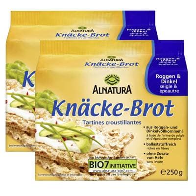 Alnatura Tartine au seigle et épeautre bio, Lot de 2x250 g
