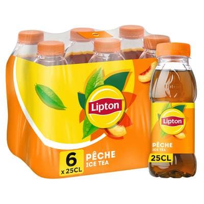 Lipton Thé glacé saveur pêche, 6x25cl