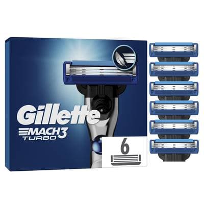 Gillette Mach3 Lame Mach3 Turbo, 6 lames