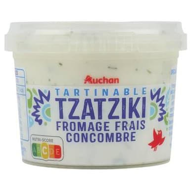 Auchan Tzatziki Tartinable Fromage Frais et Concombre, 100g