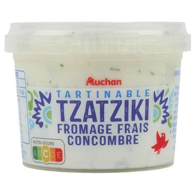 Auchan Tzatziki Tartinable Fromage Frais et Concombre, 100g