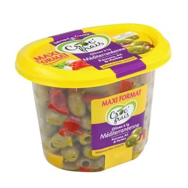 Croc'Frais Olives Dénoyautées à la Méditerranéenne, 500g