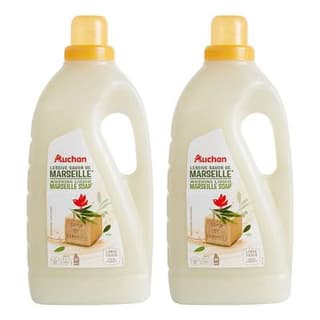 Auchan Lessive liquide Savon de Marseille, Lot de 2x2L