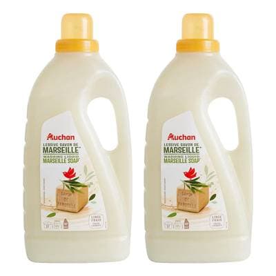 Auchan Lessive liquide Savon de Marseille, Lot de 2x2L