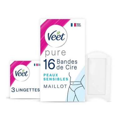 Veet Bandes de cire Froide Maillot, 16 bandes
