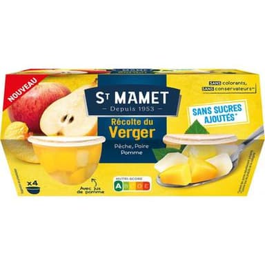 St Mamet Récolte du Verger Sans sucres ajoutés x4, 452g