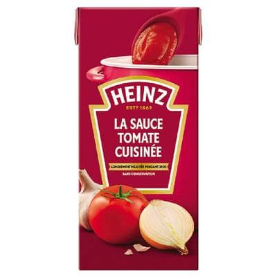 Heinz Sauce tomate cuisinée ail et oignons en brique, 520g