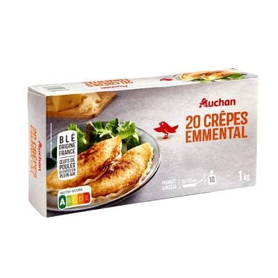 Auchan Crêpe à l'emmental, 20 crêpes- 1kg