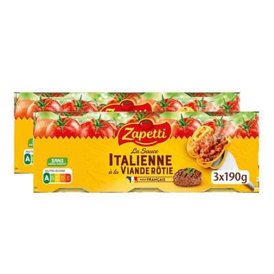 Zapetti Sauce italienne à la viande rôtie, Lot de 2 - 3x190g