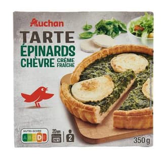 Auchan Tarte au Chèvre et aux Epinards à la Crème Fraîche, 350g