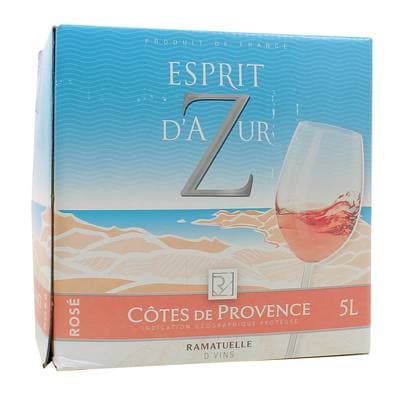 Côtes de Provence rosé AOP Esprit d'aZur 12.5°, Bag in box 5L