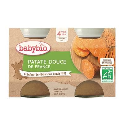 Babybio Patate Douce des Landes Bio Pot Bébé Dès 4 mois, 2x130g