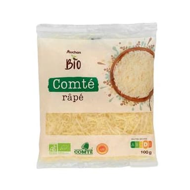 Auchan BIO Comté râpé bio AOP, 100g