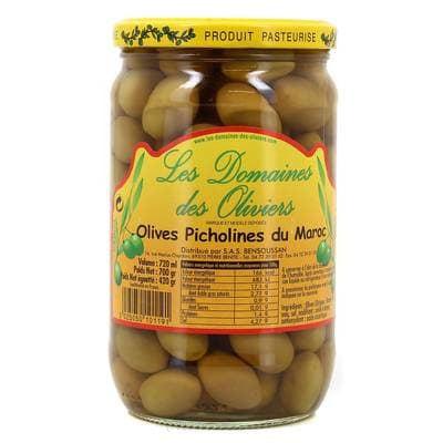 Les Domaines des Oliviers Olives Vertes Picholines du Maroc, 72cl