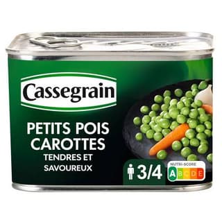 Cassegrain Petits pois carottes, 465g