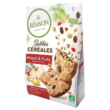 Bisson Sablés aux céréales müesli et fruit bio, 200g