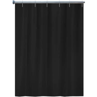Arvix Rideau de douche textile uni Polyester noir, 180 x 200 cm