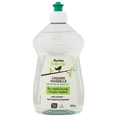 Auchan Better Life Liquide vaisselle menthe basilic, 500ml