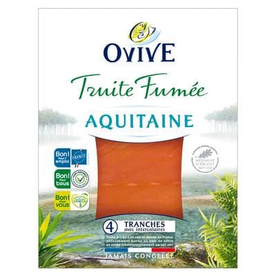 Ovive Truite Fumée d'Aquitaine, 4 tranches - 120g