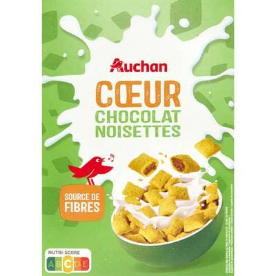 Auchan Céréales coeur de chocolat noisettes, 400g