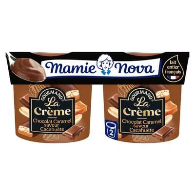 Mamie Nova Crème chocolat caramel cacahuètes, 2x150g