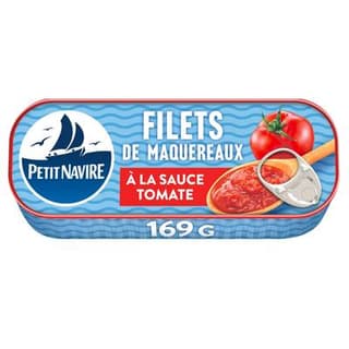 Petit Navire Filets de Maquereaux Sauce Tomate en conserve, 169g