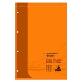 Auchan Bloc étudiant perforé A4 21x31.5cm grands carreaux, 160 pages 80g