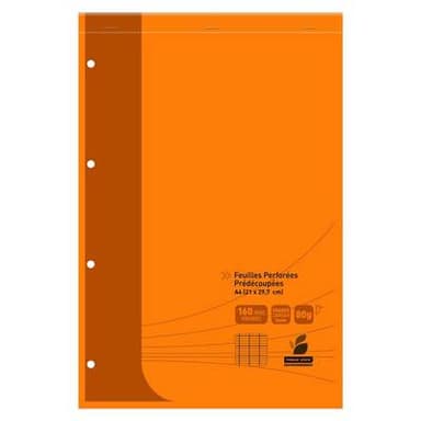 Auchan Bloc étudiant perforé A4 21x31.5cm grands carreaux, 160 pages 80g