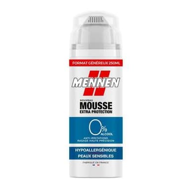 Mennen Mousse à raser Hypoallergénique Peaux Sensibles 0%, 250ml
