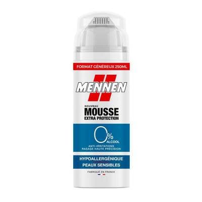 Mennen Mousse à raser Hypoallergénique Peaux Sensibles 0%, 250ml