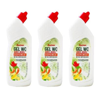 Auchan Gel WC avec javel aux agrumes, Lot de 3x750ml