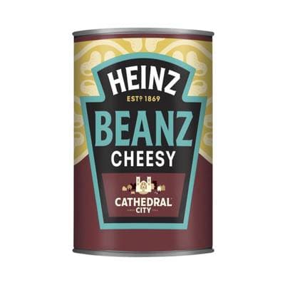 Heinz Haricots blancs cuisinés au cheddar extra mature - Beans Cheesy - cathedral city en conserve, 390g